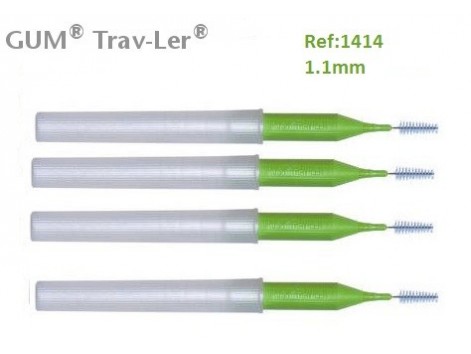 Gum Cepillo Interdental Trav-ler 1414. 1.1mm Cónico 4 unidades. Gum Cepillo Interdental Trav-ler 1414. 1.1mm Cónico 4 unidades.
