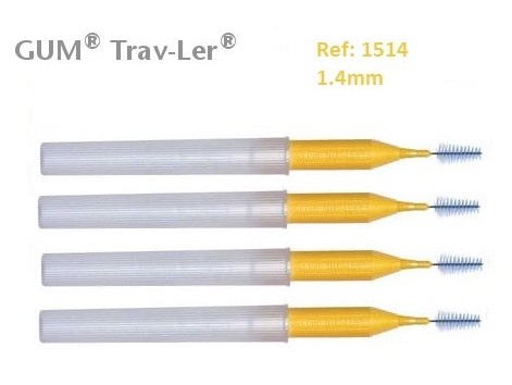 Gum Cepillo Interdental Trav-ler 1514. 1.3mm Cónico 4 unidades. Gum Cepillo Interdental Trav-ler 1514. 1.3mm Cónico 4 unidades.