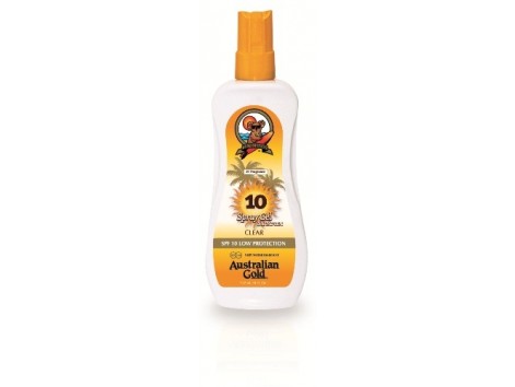 Australian Gold sunscreen SPF 10 Spray Gel 237ml. Australian Gold sunscreen SPF 10 Spray Gel 237ml.