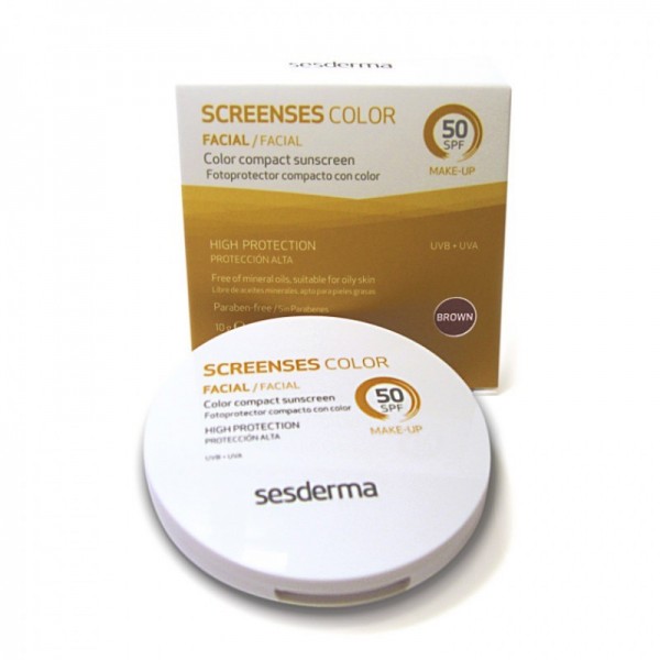 Sesderma Screenses color sunscreen compact with SPF 50 Brown