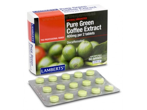 Lamberts Decaffeinated Green Coffee Extract 400mg. 60 tablets. Lamberts Decaffeinated Green Coffee Extract 400mg. 60 tablets.