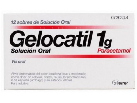 Gelocatil oral solution 1 g 12 sachets Gelocatil oral solution 1 g 12 sachets