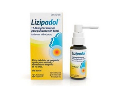 Lizipadol 17.86 mg / ml solution for oral spray 20ml. Lizipadol 17.86 mg / ml solution for oral spray 20ml.