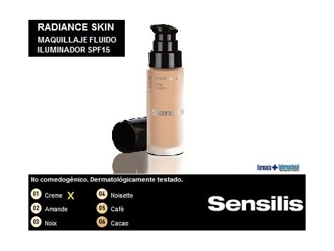 Sensilis Radiance Skin Base fluida SPF15.  01 Creme 30ml.