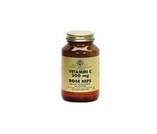 Solgar Rose Hips C 300. Vitamin C mit escaramujo. 100 Tabletten
