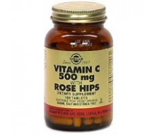 Solgar Rose Hips C 500. Vitamin C mit escaramujo. 100 Tabletten