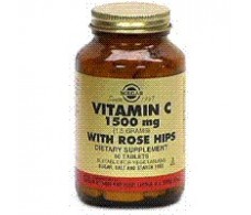 Solgar Rose Hips 1500. Vitamin C mit escaramujo. 90 Tabletten