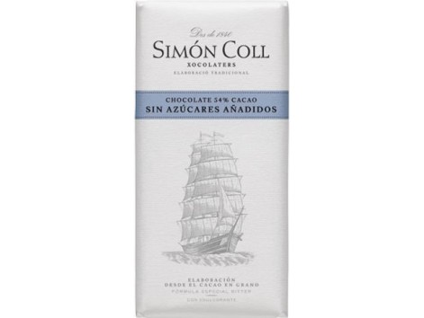 Simon Coll Chocolate 54% Cacao sin azucares 85 gramos. Velero.