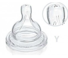 Avent 2 tetinas de silicona. Ranura en forma Y. Para alimentos.