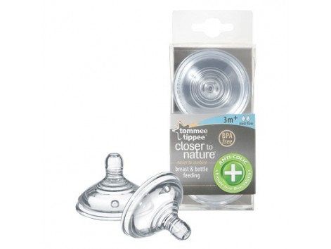 Tomme Tippee 2 Tetinas Anti Colic plus de flujo medio (3m+)