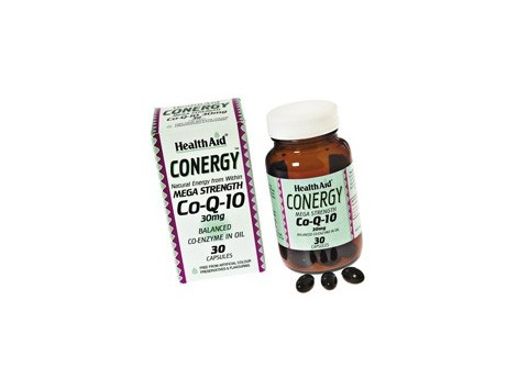 Conergy Health Aid 30 capsules. Coenzyme Q10. HealthAid