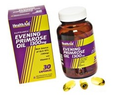 Evening Primrose Oil 1300mg. Aceite de Onagra + Vit.E 30 capsula