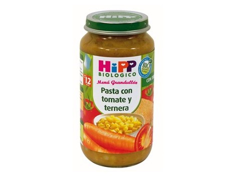 Hipp Menú Pasta con tomate y ternera 250gr