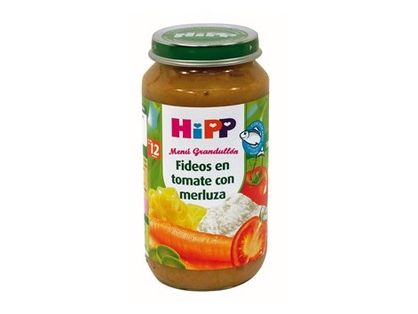 Hipp Menú Fideos en tomate con merluza 250gr