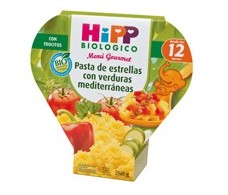 Menu de Hipp Pasta Star com 260gr Mediterrâneo vegetais