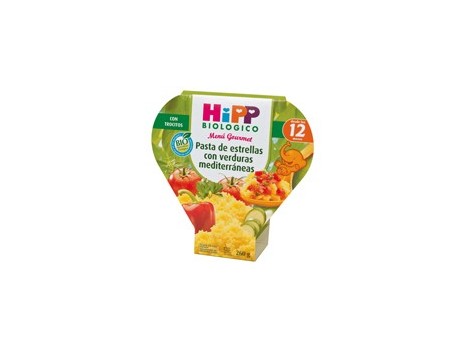 Menu de Hipp Pasta Star com 260gr Mediterrâneo vegetais