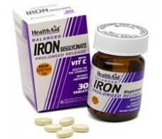 Health Aid Iron Bisglycinate. 30 cápsulas. Hierro con Vit. C