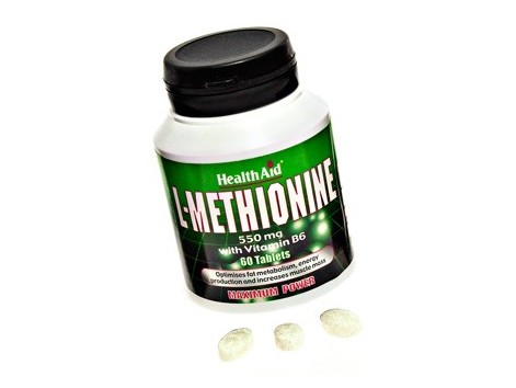Health Aid L-Methionine 550mg. Vitamin B6 60 tablets