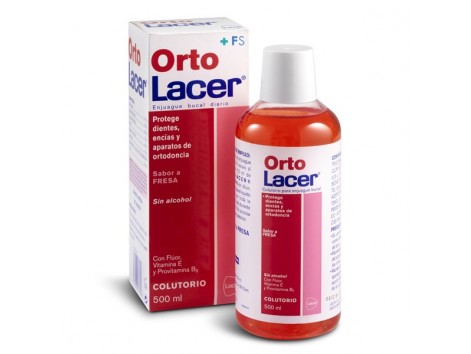 OrtoLacer Lacer kieferorthopädische Mundwasser 500 ml Erdbeere