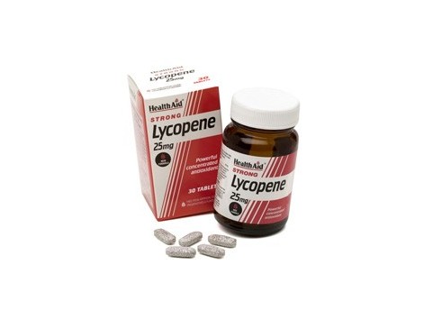 Health Aid Lycopene 25mg.  Licopeno 30 comprimidos