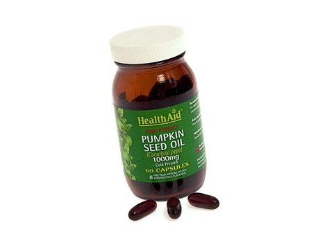 Health Aid pumpkin seed oil 1000mg. 60 capsules