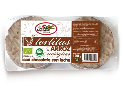 Os bolos celeiro de arroz no leite com chocolate BIO (6 unidades