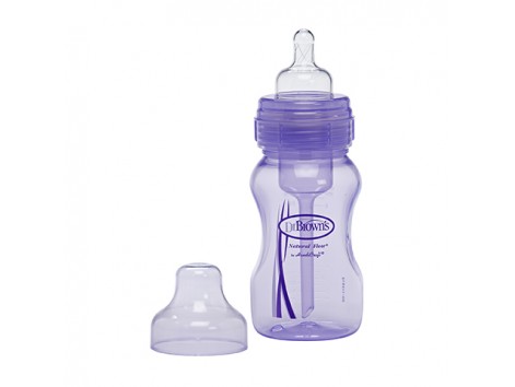 Dr Browns Wide Mouth Bottle 240 ml. Anti-Colic. Purple