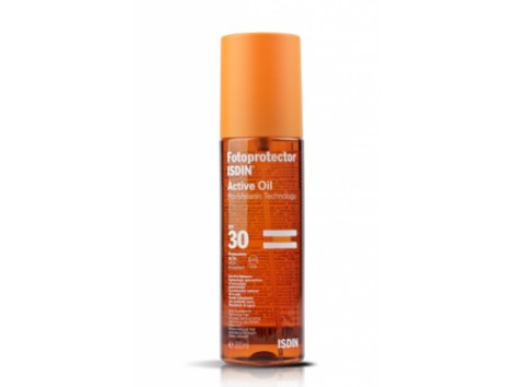 Isdin Sunscreen and suntan lotion SPF 30 Active Oil 200 ml. Isdin Sunscreen and suntan lotion SPF 30 Active Oil 200 ml.
