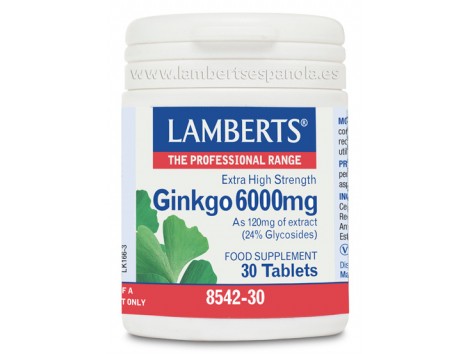 Lamberts Ginkgo biloba 6000 mg. 180 tabletas.