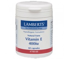 Lamberts Vitamina E 400 ui. Natural. 180 capsulas. Lamberts