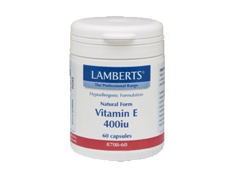 Lamberts Vitamina E 400 ui. Natural. 180 cápsulas. Lamberts