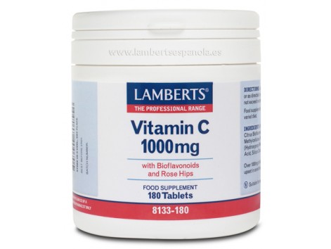 Lamberts Vitamina C 1000mg. con bioflavonoides y escaramujo 180 comprimidos.
