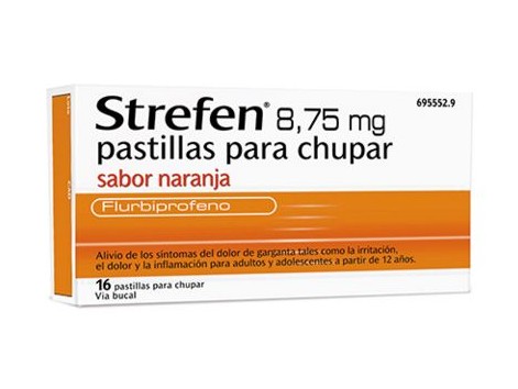 Strefen 8,75 mg de laranja com sabor pastilhas 16