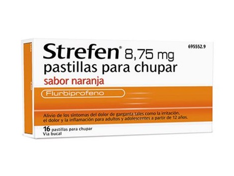 Strefen 8,75 mg sabor naranja 16  pastillas para chupar 