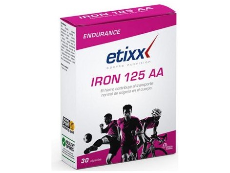 Ferro Etixx 125 AA 30 cápsulas. Suplemento nutricional