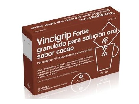 Vincigrip Forte 10 envelopes granulado para solução oral sabor de cacau