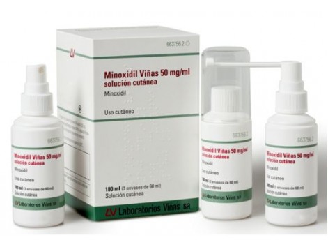 Minoxidil Vinhas 50 mg / ml solução cutânea 3X60ml. 180ml