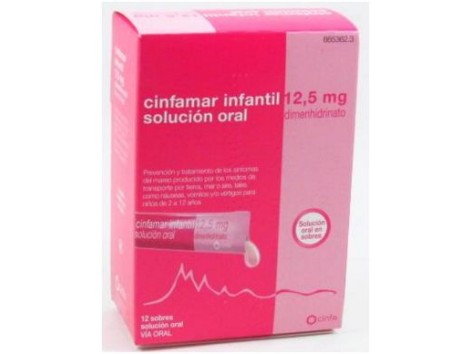 Crianças cinfamar 12,5 mg solução oral 12 saquetas