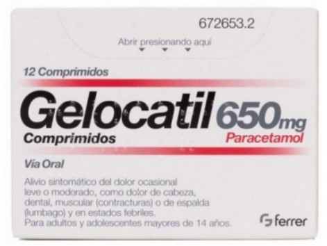 Gelocatil 650 mg 12 comprimidos