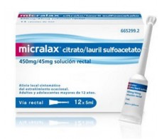 citrato Micralax / laurilsulfoacetato cânulas rectais Solução 12