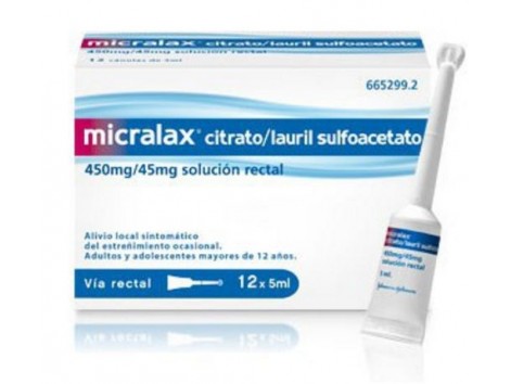 citrato Micralax / laurilsulfoacetato cânulas rectais Solução 12