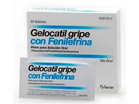 Gelocatil Gripe con Fenilefrina polvo para solución oral 10 sobres