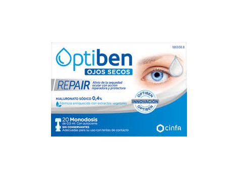 OPTIBEN Ojos Secos. REPAIR 20 monodosis