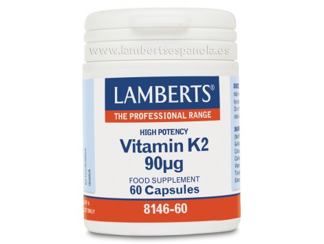 Lamberts vitamina K2 90mcg 60 cápsulas. 