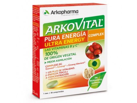 Arkovital Pure Energy Ultra Energy 30 comprimidos