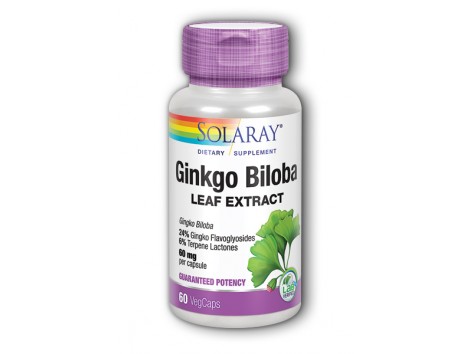 Solaray Ginkgo Biloba 60mg. 60 capsulas de Solaray