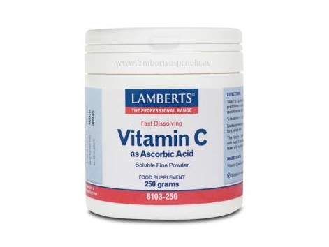 Lamberts Vitamina C como Acido Ascorbico en polvo 250gr