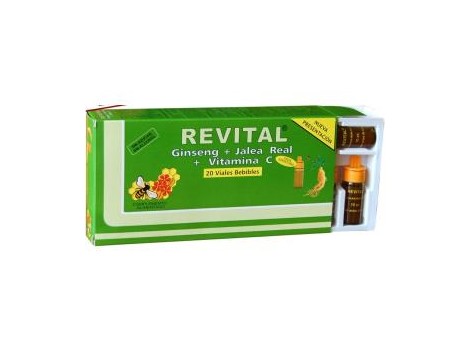 Revital Ginseng + Jalea Real + Vitamina C. 20 ampollas