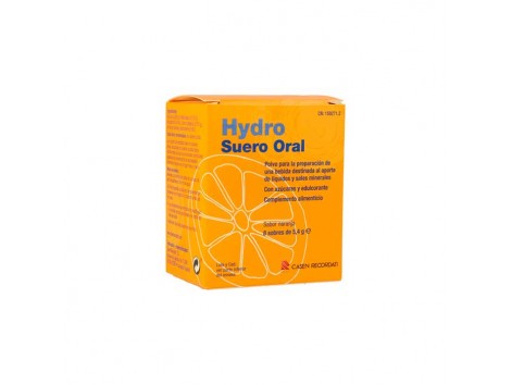 Hydro Suero Oral 8 sobres. Sabor naranja