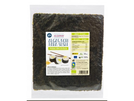 Alga Nori Para Sushi 10 folhas Eco Algamar